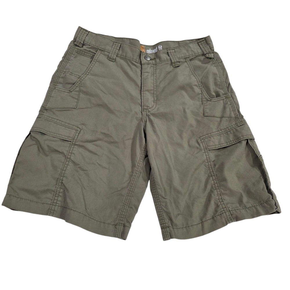 Carhartt Cargo Shorts Mens 32 Brown Relaxed Fit Canvas Utility Work Multi Pocket
